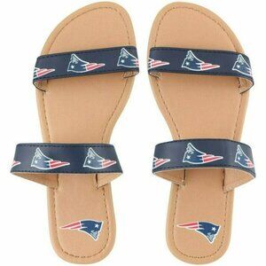 ✅️NFL New England Patriots Womens Double Strap Slip On Sandals Small 5-7